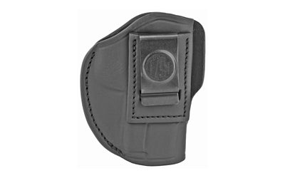 1791 Gunleather, 4 Way Holster, Leather Belt Holster, Right Hand, Stealth Black, Fits Glock 48 and S&W EZ380, Size 1