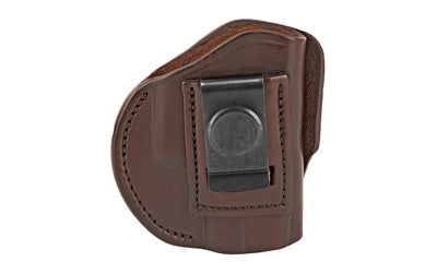 1791 Gunleather, 4 Way Holster, Leather Belt Holster, Right Hand, Signature Brown, Fits GLOCK 26/27/33 & S&W MP9/Shield, Size 3