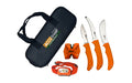 AccuSharp, 6-Piece Game Processing Kit, Fixed Blade Knives, Orange Non-Slip Grip, Plain Edge, Stainless Steel Blades, Includes Nylon Carry Case