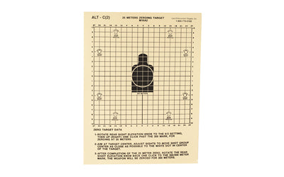 Action Target, 25 Meter M16A2 Zeroing Target, Heavy Tagboard Paper, 100 Per Box