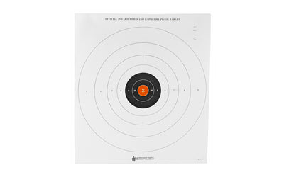 Action Target, B-8, 25-Yard Timed And Rapid Fire Target, Black With Orange Center X-Ring, 21"x24", 100 Per Box