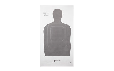 Action Target, TQ-15 Standard Target, 25-Yard Silhouette In Gray, 24"x45", 100 Per Box