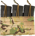 Grey Ghost Gear, Compact Triple Mag Panel 5.56, Mag Pouch, Fits AR-15 Magazines, Laminate Nylon, Includes a Bungee Retention Strap to Allow for Silent Removal of your Magazine, Attaches to any MOLLE/PALS Style Webbing with the Included MALICE Clips