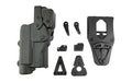 Rapid Force, Rapid Force, Level 3 Duty Holster, Fits GLOCK 19 with Large Light (X300/TLR-1), Right Hand, Black