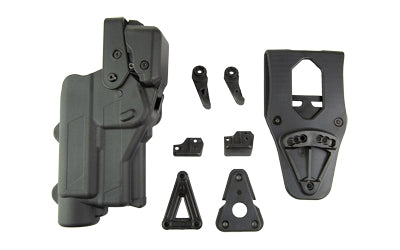 Rapid Force, Rapid Force, Level 3 Duty Holster, Fits GLOCK 19 with Large Light (X300/TLR-1), Right Hand, Black