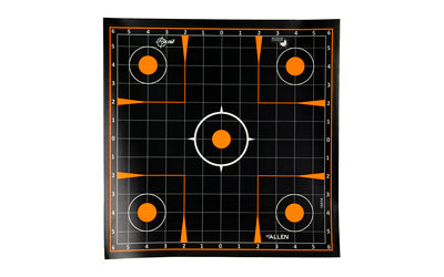 Allen Company, EZ AIM Adhesive, Sight-In Grid, 12" Square, 10 Pack, Black/Orange