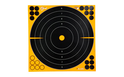 Allen Company, EZ AIM Adhesive, Bullseye, 12" Square, 10 Pack, Black/Orange