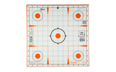 Allen Company, EZ AIM Adhesive, Bullseye, 12"x12", 100 Pack, White and Orange