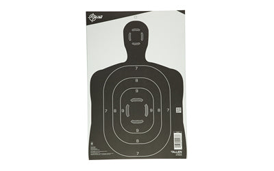 Allen Company, EZ AIM Paper Silhouette, 12"x18" Square Bullseye, 25 Pack, Black/White