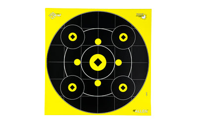 Allen Company, EZ AIM Adhesive, Bullseye, 12" x 12", 12 Pack, Black/Chartreuse