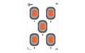 Allen Company, EZ AIM 5-Spot, Paper Targets, 23x35", 50 Pack, Orange and Gray