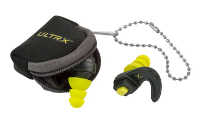 Allen Company, ULTRX Adjustable Ear Plugs, Gray/Neon Yello, Includes Carrying Pouch