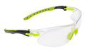 Allen Company, ULTRX Keen Safety Glasses, Compact, Anti-fog/Anti-scratch, Black/Lime Green Frame, Clear Lens