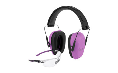 Allen Company, ULTRX Hearing and Eye Combo, Shield Passive Earmuff, NRR 23dB, Plum, Anti-Fog/Anti-Scratch Shooting Glasses, Clear, ANSI Z58 and CE EN-Rated