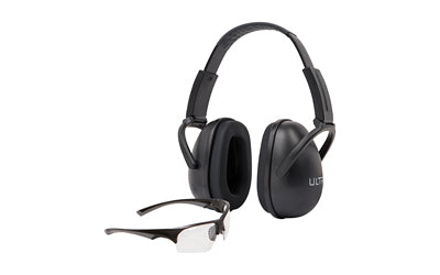 Allen Company, ULTRX Hearing and Eye Combo, Sound Blocker Earmuff, NRR 23dB, Black, Impact Resistant Shooting Glasses, Clear, ANSI Z87.1+