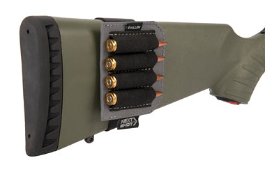 Allen Company, Next Shot, Buttstock Shell Holder, Black and Gray, Holds up to (4) .223-300 Winchester Magnum Rifle Cartridges