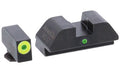 AmeriGlo, I-Dot, Sight, Fits Glock 42 and 43, Green Tritium Lime Green LumiLime Outline Front with Green Rear
