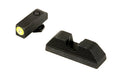 AmeriGlo, UC, Sight, Fits GLOCK 17/19/22/23/24/26/27/33/34/35/37/38/39, Green Tritium LimeGreen Lumi Outline Front, Black Serrated Round Notch Rear