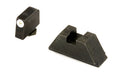 AmeriGlo, Optic Compatible Sight Sett, Fits All GLOCK Models, Green Tritium White Outline Front Black Rear, XL Height