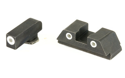 AmeriGlo, Classic, 3 Dot Complete Set, Tritium Night Sight, Fits Glock 42 and 43, Front/Rear, Green with White Outline