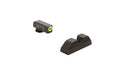 AmeriGlo, Protector, Night Sight, Fits Glock Gen 5 9/40, Green Front with LumiGreen Outline, Black Serrated U Notch Rear, Matte Finish, Black