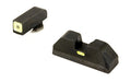 AmeriGlo, CAP - Combative Application Pistol Sight, Fits Glock 20/21/29/30/31/32/36, Green/Green, Green Tritium Font Sight with Lumi Outline, Rear Sight With Lumi Horizontal Center Line