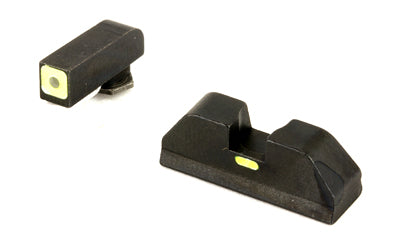 AmeriGlo, CAP - Combative Application Pistol Sight, Fits Glock 20/21/29/30/31/32/36, Green/Green, Green Tritium Font Sight with Lumi Outline, Rear Sight With Lumi Horizontal Center Line