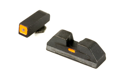 AmeriGlo, CAP - Combative Application Pistol Sight, Fits GLOCK 17/19/22/23/24/26/27/33/34/35/37/38/39, Green/Orange, Green Tritium Front Sight With Orange Lumi Outline, Rear Sight with Orange Lumi Horizontal Center Line