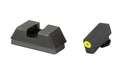 AmeriGlo, Optic Compatible Sets for Glock, For Glock 43X/48 MOS, Green Tritium with LumiGreen Outline, Black Rear, .220" Front and .295" Rear