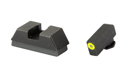 AmeriGlo, Optic Compatible Sets for Glock, For Glock 43X/48 MOS, Green Tritium with LumiGreen Outline, Black Rear, .220" Front and .295" Rear