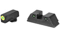 AmeriGlo, Trooper, Sight, Fits GLOCK 17/19/19X/26/45 Gen5, Green Tritium LumiLime Outline Front, Green Tritium Black Serrated Rear, Front/Rear