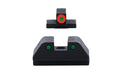 AmeriGlo, Trooper, Night Sight, For Smith & Wesson M&P M2.0, Green Front with Orange Outline, Green with Black Outline Serrated SQ Rear, Matte Finish, Black