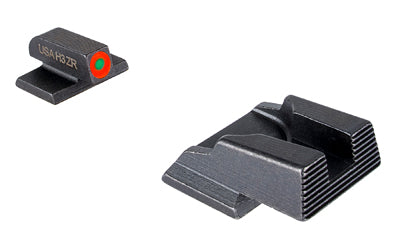 AmeriGlo, Protector Sight Set, Fits S&W Bodyguard 2.0, Green Tritium with Orange Outline Front, Black Serrated Rear