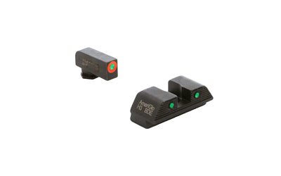 AmeriGlo, Trooper, Night Sight, For Walther PDP, Green Front with Orange Outline, Green with Black Outline Rear, Matte Finish, Black