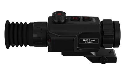 ATN Corp, ThOR 6 Mini, Thermal Rifle Scope, 2.5-20X Magnification, 25mm Objective, Multiple Reticles, Black, Includes Carry Case and Charging Cable