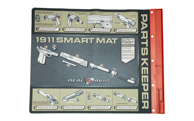 Real Avid, Mat, Smart 1911 Cleaning Mat, Parts Keeper Tray, Magnetic Compartment, Oil/Solvent Resistant Coating, 19" x 16"