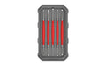 Real Avid, Accu-Grip Steel Picks, Set of 5 Double Sided Picks, Silver with Red Rubber Grips