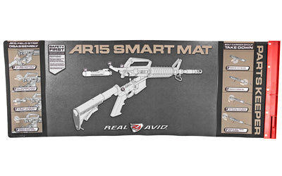 Real Avid, Mat, Smart AR15 Cleaning Mat, Parts Keeper Tray, Magnetic Compartment, Oil/Solvent Resistant Coating, 43" X 16"