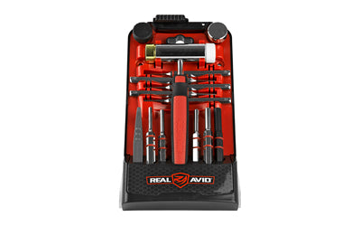 Real Avid, Accu-Punch Hammer & Roll Pin Punch Set, Hammer, Pin Alignment Tool, Roll Pins and Resin Punch In A Stand-Up Case