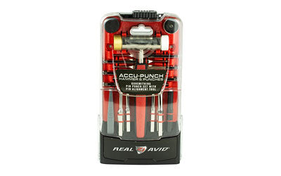 Real Avid, Punch Set, Accu-Punch Hammer & Punch Set, Includes Brass/ Nylon Hammer, Steel Punch Sizes 5/64", 1/8", 5/32", 3/16", 7/32", 1/16", 3/32", 9/64", 5/16", 1/4", 9/32"