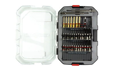 Real Avid, Accu-Punch Master Set, 37 Piece Punch Set, Includes 13 Nickel Plated Flat Tip Punches, 13 Nickel Plated Roll Pin Punches, 7 Brass Punches, 2 Flat Sided Punches, 1 Nylon Punch, 1 Taper Punch, 1 Pair of Plastic Tweezers
