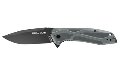 Real Avid, RAV-2, Folding Knife, Plain Edge, Matte Finish, Blue Black, Aluminum Handle, 3.25" Blade Length, 7.75" Overall Length, Liner Lock, Assisted Opening, Stainless Steel