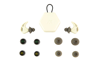 AXIL, X20, Earplugs, Bone White, Includes (3) Silicon Tips, (2) Foam Tips and Pocket Carry Case