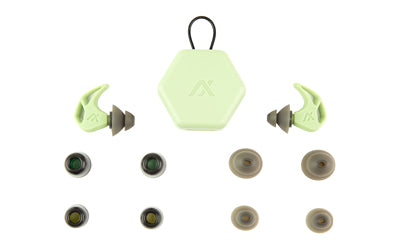 AXIL, X20, Earplugs, Slate Green, Includes (3) Silicon Tips, (2) Foam Tips and Pocket Carry Case