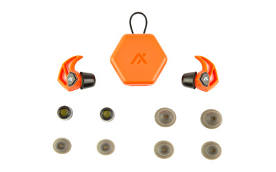 AXIL, X30i, Earplugs, Blaze Orange, Includes (3) Silicon Tips, (2) Foam Tips and Pocket Carry Case