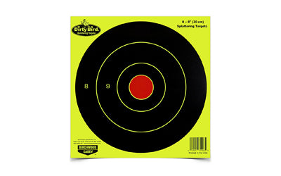Birchwood Casey, Dirty Bird Target, Bullseye, 8", 8 Targets, Yellow