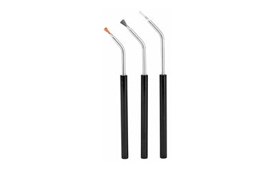 Birchwood Casey, Angled Brushes, 3-Pack, Bronze, Nylon, and Stainless