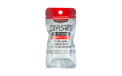 Birchwood Casey, Patches, .22-.25 Caliber, 1 1/8" Square, 60 Pack