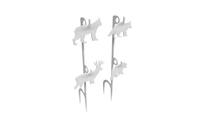 Birchwood Casey, AR500 Gong, Rimfire Target Set, 1/4", 1-Hole, White, Includes 4 Steel Animal Targets