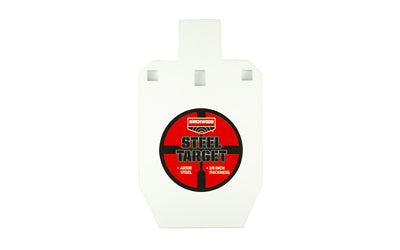 Birchwood Casey, AR500 Gong, 1/3 IPSC Silhouette Target, Double Hang Hole, Powder Coat, White